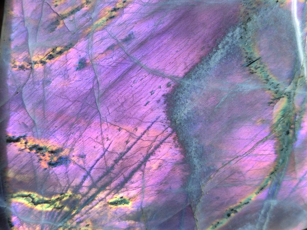 Polished XL Purple Sunset Labradorite Standing Free Form x 1 From Tulear, Madagascar