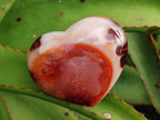 Polished Red Spotty Carnelian Gemstone Heart x 1 From Madagascar