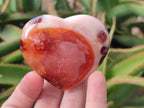 Polished Red Spotty Carnelian Gemstone Heart x 1 From Madagascar