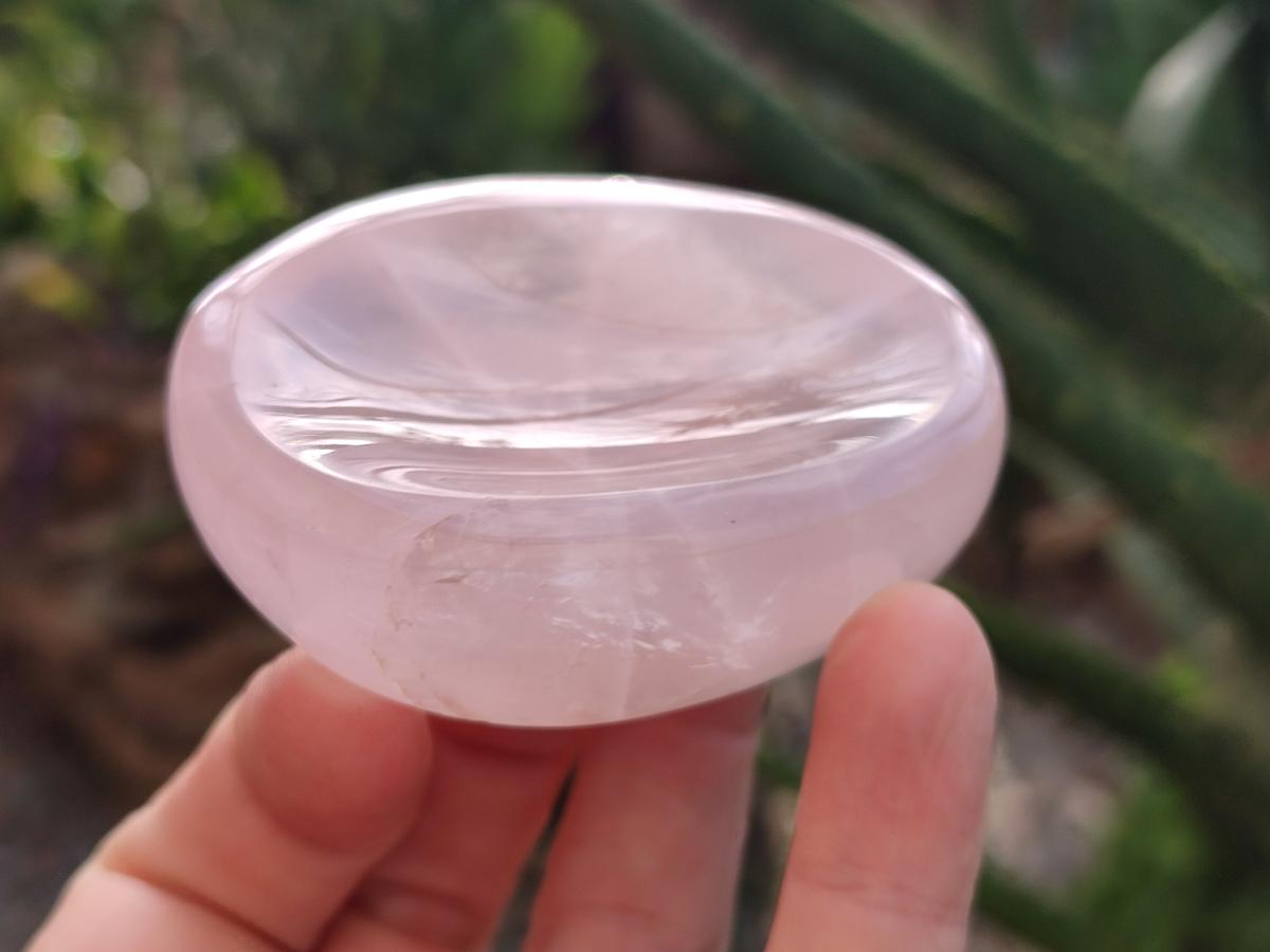 Polished Gemmy Star Rose Quartz Sphere with Rose Quartz Bowl Set x 1 From Ambatondrazaka, Madagascar
