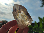 Polished Icy Frosted Veiled Clear Quartz Crystal with Biotite Inclusion x 1 From Madagascar