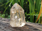 Polished Icy Frosted Veiled Clear Quartz Crystal with Biotite Inclusion x 1 From Madagascar
