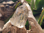 Polished Icy Frosted Veiled Clear Quartz Crystal with Biotite Inclusion x 1 From Madagascar
