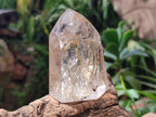Polished Icy Frosted Veiled Clear Quartz Crystal with Biotite Inclusion x 1 From Madagascar