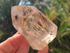 Polished Icy Frosted Veiled Clear Quartz Crystal with Biotite Inclusion x 1 From Madagascar