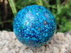 Polished Hand Made Chrysocolla, Azurite and Malachite Conglomerate Sphere x 1 From Congo