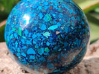 Polished Hand Made Chrysocolla, Azurite and Malachite Conglomerate Sphere x 1 From Congo