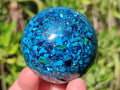 Polished Hand Made Chrysocolla, Azurite and Malachite Conglomerate Sphere x 1 From Congo