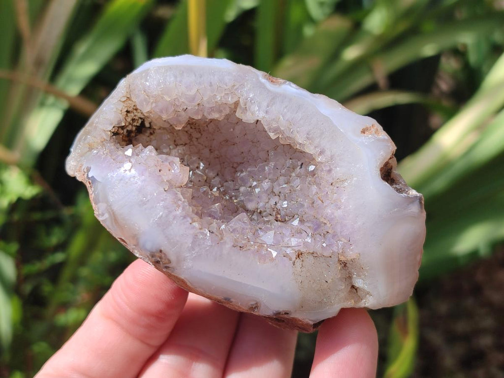 Polished Pair of Agate Crystal Centred Geodes x 1 From Maintirano Madagascar