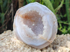 Polished Pair of Agate Crystal Centred Geodes x 1 From Maintirano Madagascar