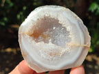 Polished Pair of Agate Crystal Centred Geodes x 1 From Maintirano Madagascar
