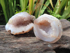 Polished Pair of Agate Crystal Centred Geodes x 1 From Maintirano Madagascar