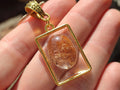 Hand Made Golden Rutile Quartz Cabochon Necklace x 1 From Madagascar
