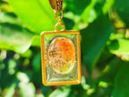 Hand Made Golden Rutile Quartz Cabochon Necklace x 1 From Madagascar