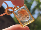 Hand Made Golden Rutile Quartz Cabochon Necklace x 1 From Madagascar