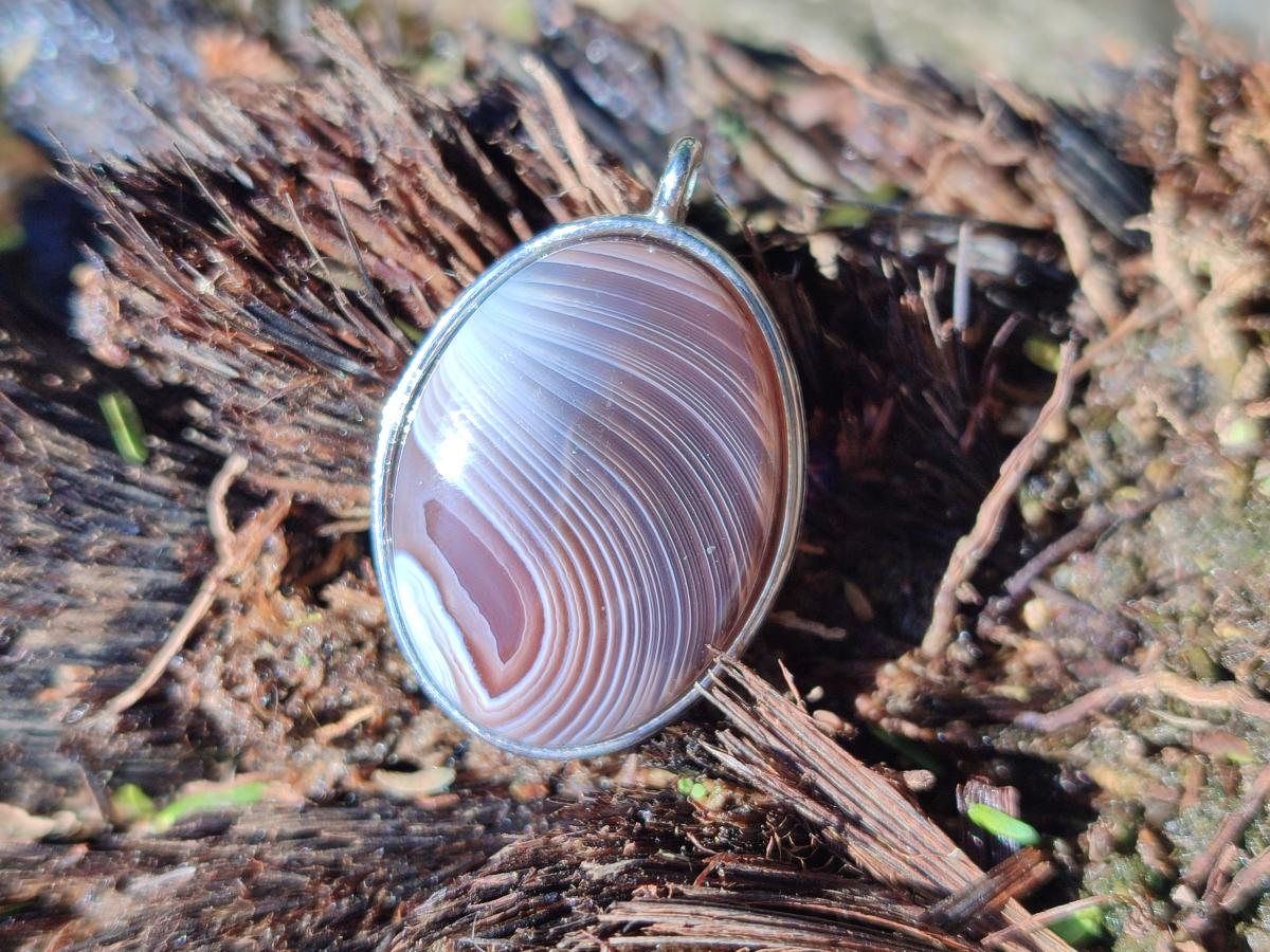 Hand Made Shashe River Agate Pendant in Display Case x 1 From Zimbabwe