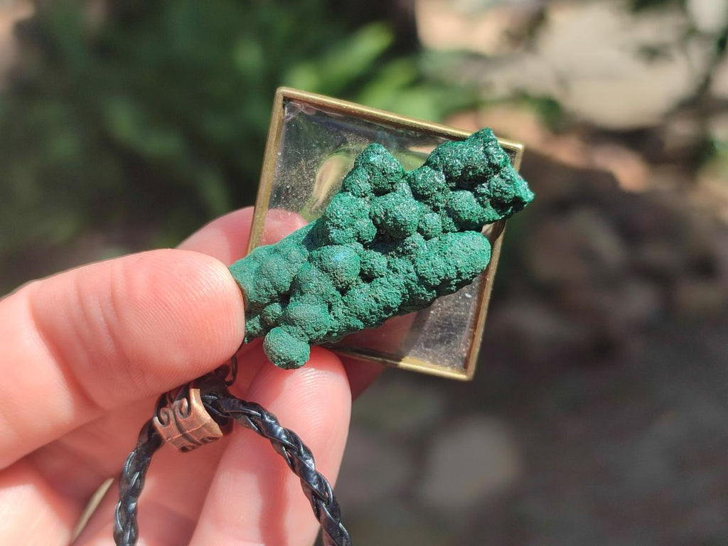 Hand Made Malachite Stalactite Specimen Necklace x 1 From Congo
