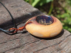 Hand Made Purpurite Necklace in Kameeldoring Wooden Necklace x 1 From Erongo, Namibia