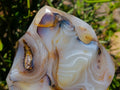 Polished Large Banded Agate Flame Sculpture  x 1 From Moralambo, Madagascar