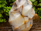Polished Large Banded Agate Flame Sculpture  x 1 From Moralambo, Madagascar