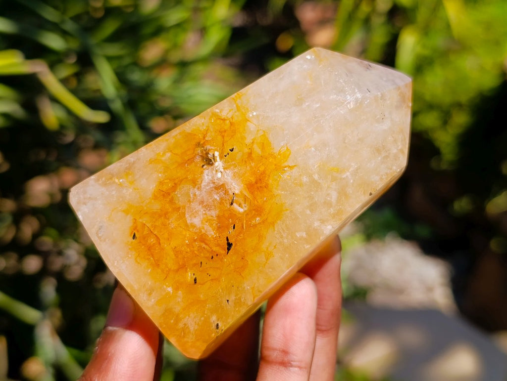 Polished Golden Healer Limonite Quartz Crystal x 1 From Madagascar