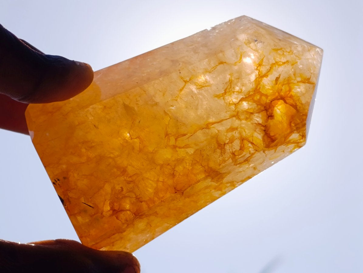 Polished Golden Healer Limonite Quartz Crystal x 1 From Madagascar