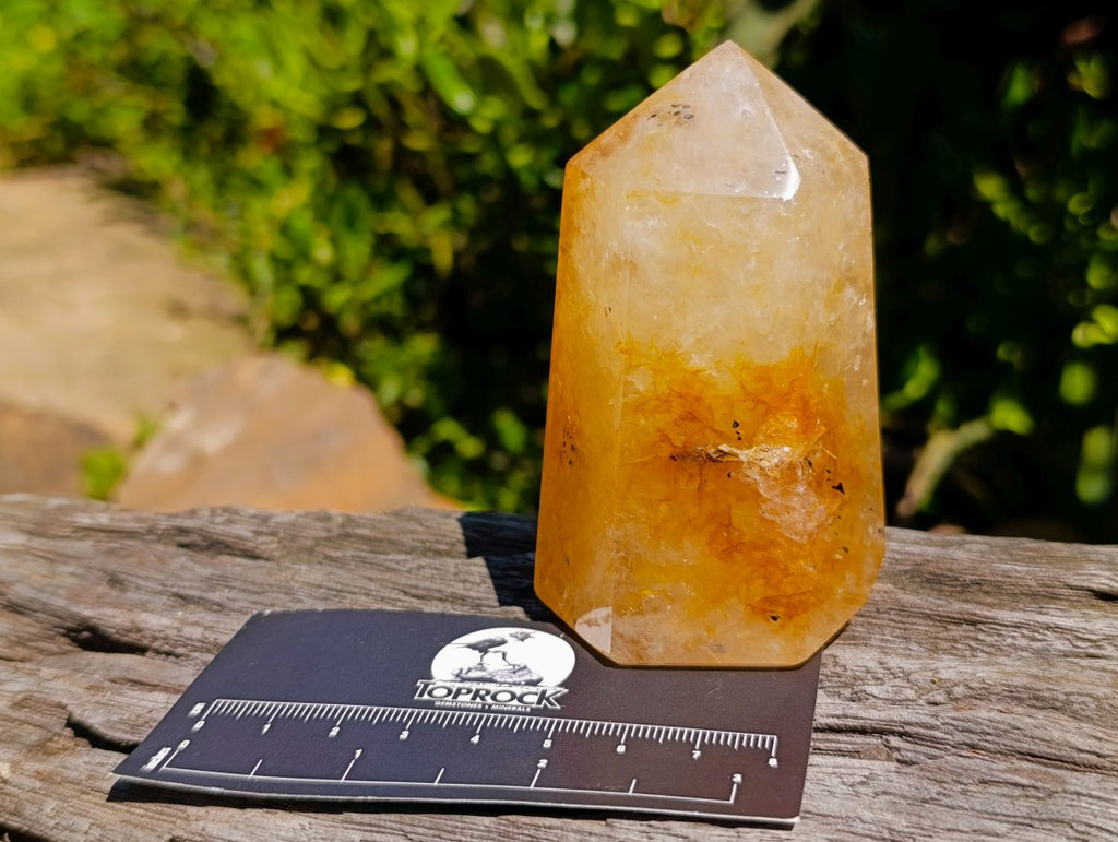 Polished Golden Healer Limonite Quartz Crystal x 1 From Madagascar