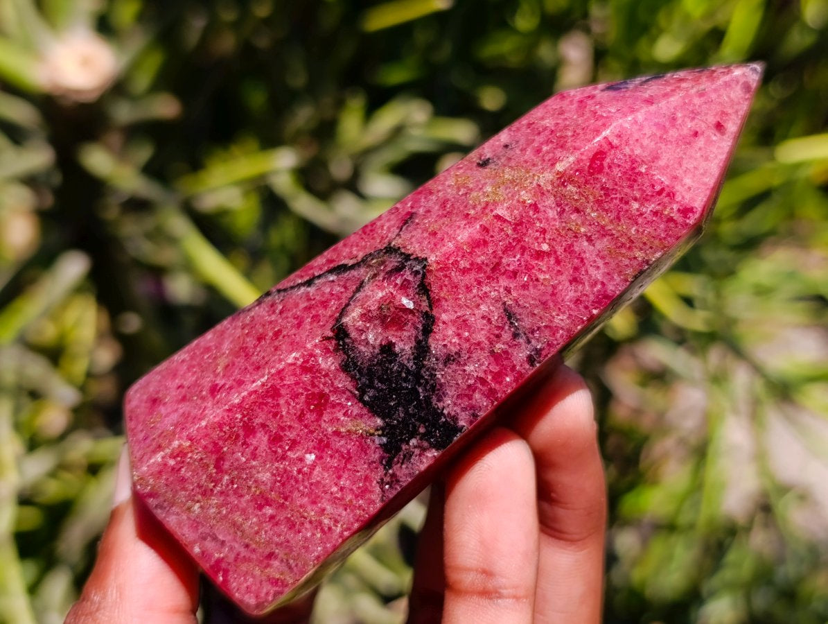 Polished Rare Red Rhodonite Display Crystal x 1 From Madagascar
