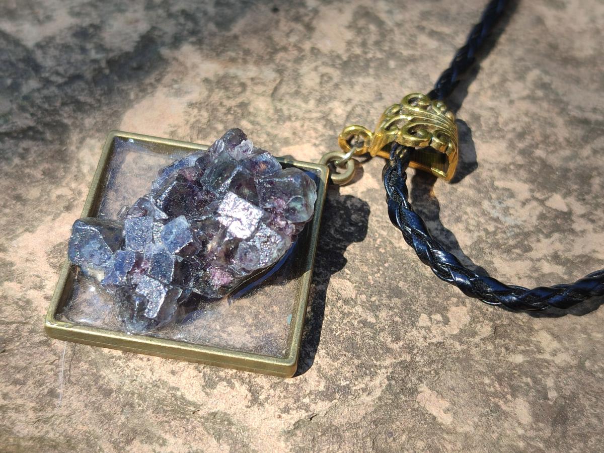 Hand Made Cubic Fluorite Necklace x 1 From Erongo, Namibia