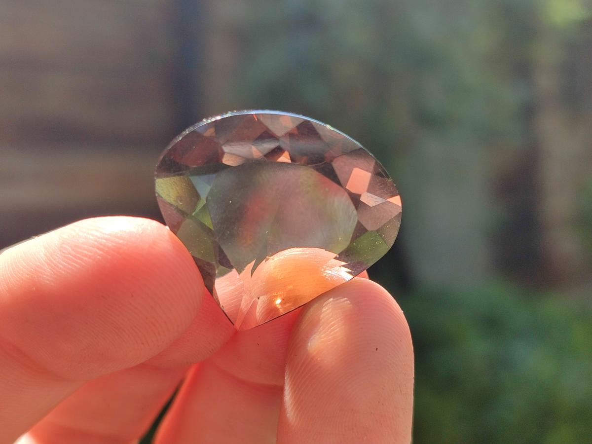 Polished Faceted 29.5 Carat Smokey Quartz Heart Stone x 1 From Madagascar