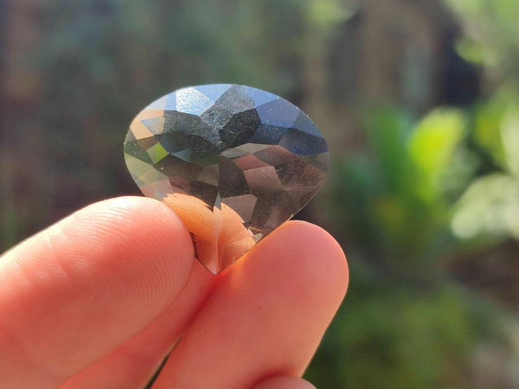 Polished Faceted 29.5 Carat Smokey Quartz Heart Stone x 1 From Madagascar