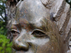 Hand Made XXL Young African Woman Green Verdite Bust x 1 From Zimbabwe