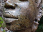 Hand Made XXL Young African Woman Green Verdite Bust x 1 From Zimbabwe