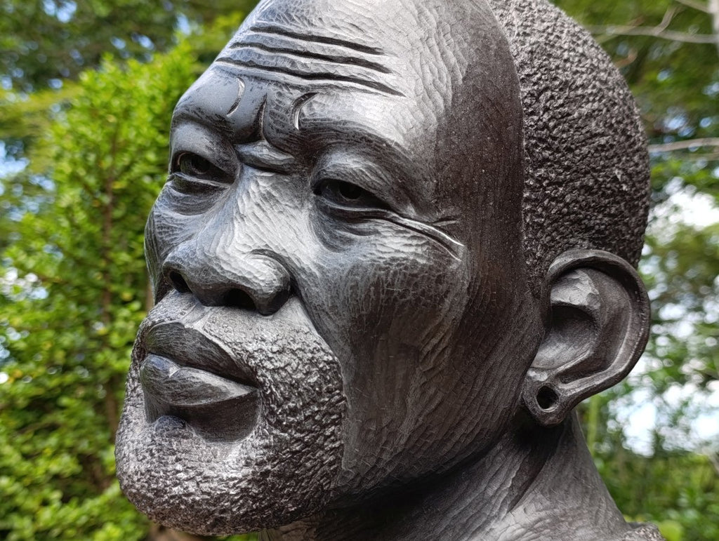 Hand Made XXL Wonder Stone Male African Bust Sculpture x 1 From Zimbabwe