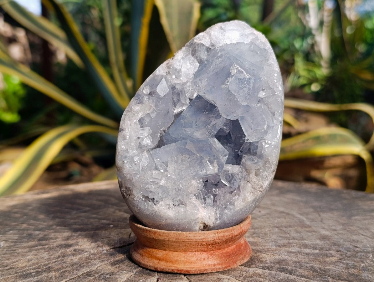 Polished Blue Celestite Egg x 1 From Sakoany Madagascar
