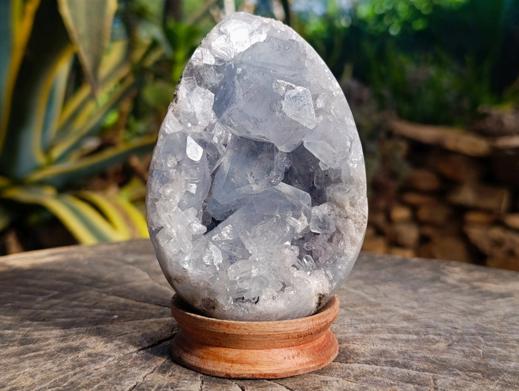 Polished Blue Celestite Egg x 1 From Sakoany Madagascar