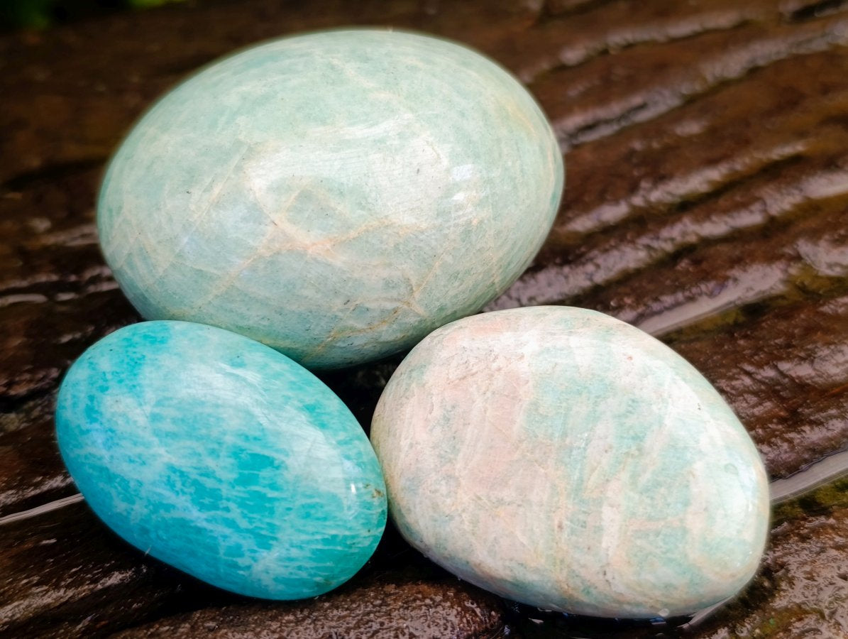 Polished Amazonite Gemstone 9 Piece Galet Set x 1 From Madagascar