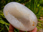 Polished Pair of Agate Quartz Centre Geodes x 1 From Maintirano Madagascar