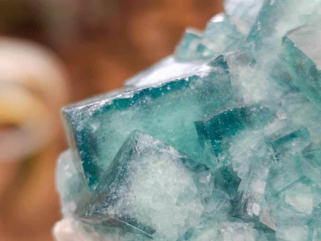 Natural Green Cubic Fluorite Crystal Specimen x 1 From Mandrosonoro Madagascar