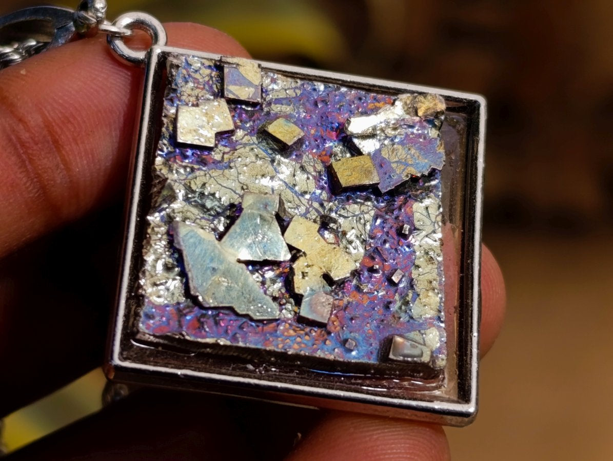 Handmade Bismuth Crystal Necklace x 1 From South Africa