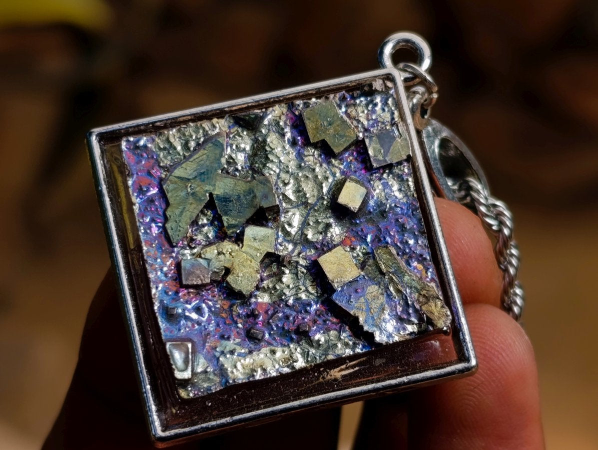 Handmade Bismuth Crystal Necklace x 1 From South Africa