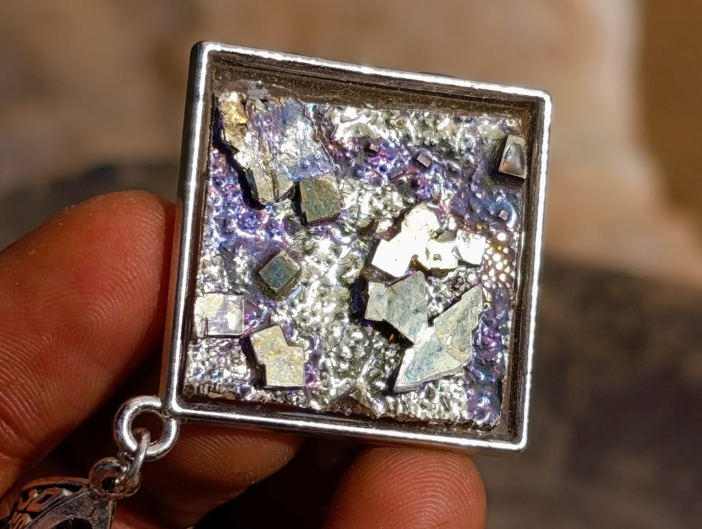 Handmade Bismuth Crystal Necklace x 1 From South Africa