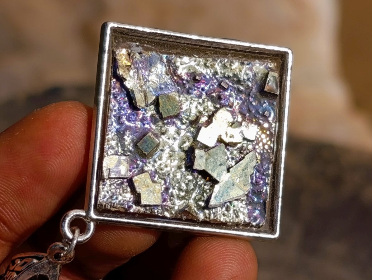 Handmade Bismuth Crystal Necklace x 1 From South Africa