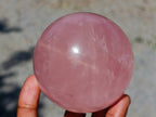 Polished Gemmy Star Rose Quartz Sphere x 1 From Ambatondrazaka, Madagascar
