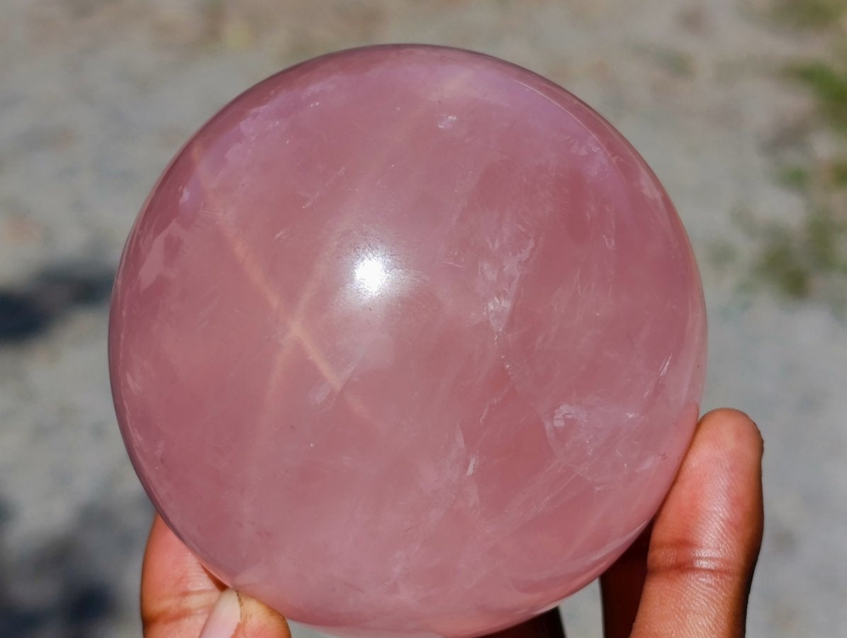 Polished Gemmy Star Rose Quartz Sphere x 1 From Ambatondrazaka, Madagascar