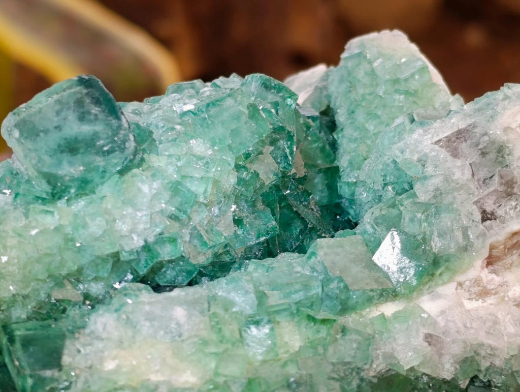 Natural Green Cubic Fluorite Crystal Specimen x 1 From Mandrosonoro Madagascar