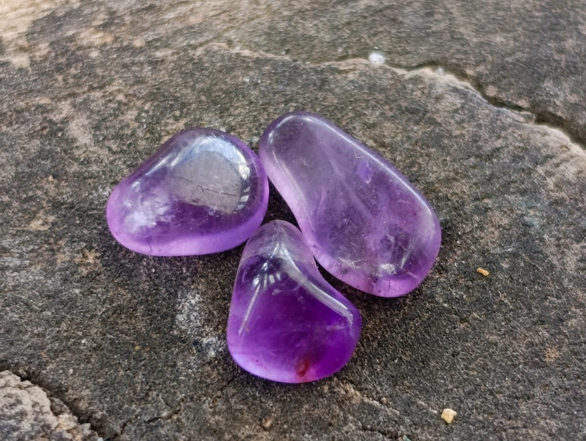 Polished Mini Chevron Amethyst Tumbled Stones - Sold Per 500g Lot - From Kolomo, Zambia