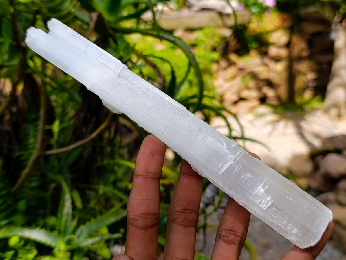 Natural White Selenite Crystal Wand x 1 From China
