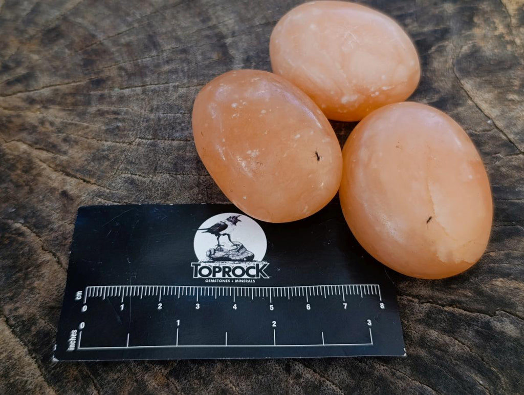 Polished Orange Twist Calcite Palm Stone Bouquet Basket of 8 Pieces x 1 From Madagascar