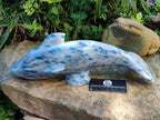 Handmade Large Blue Spotted Spinel Carving x 1 From Madagascar